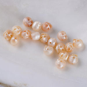 Natural 7-9mm <b>Freshwater</b> <b>Pearl</b> <b>Bracelet</b> Finely Carved White Skull Cultural Decorative Waist Bead Accessory - Product Image 4