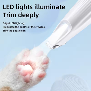 2025 tendance automatique lumière LED <span class=keywords><strong>chien</strong></span> patte <span class=keywords><strong>tondeuse</strong></span> Rechargeable électrique toiletteur pour animaux de compagnie pour chiens chats Portable en acier inoxydable - Product Image 2
