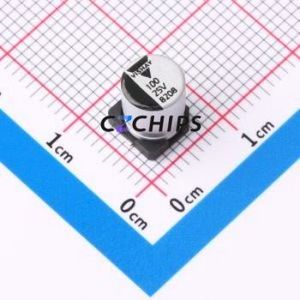 Condensateur électrolytique hybride solide-liquide en aluminium MAL218297603E3 SMD, D6.3xL6.3mm 100uF 20% 25V 2A-100kHz - Product Image 1