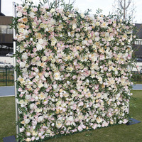NINI Toile de fond élégante en coton blanc et rose pivoine pour mur floral, aménagement de lieux de mariage et accessoires de photographie