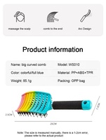 FYD creux carré Air grille peignage brosse de coiffure maison moelleux peignage brosse démêlant brosse à cheveux pour femmes et fille