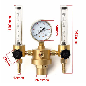 เกจวัดแรงดันอาร์กอน CO2 พร้อมตัวควบคุมแรงดันแบบ Mig Tig พร้อมมิเตอร์วัดการไหล ค่าแรงดันขาออก 0-15 Psi สำหรับงานเชื่อม - Product Image 2