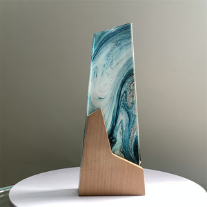 <span class=keywords><strong>ADL</strong></span>-Trophée de Cristal en Verre, Fond Coloré Personnalisé, Logo pour École, Trophée Entreprise, Événements, Lettres, Artisanat - Product Image 5