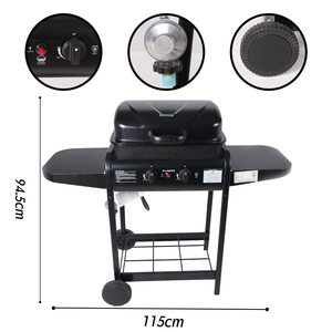 <span class=keywords><strong>Barbecue</strong></span> d'extérieur <span class=keywords><strong>2</strong></span> brûleurs au gaz naturel <span class=keywords><strong>Barbecue</strong></span> au gaz propane avec deux tables d'appoint - Product Image 3