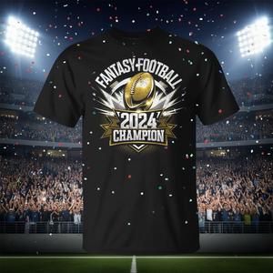 Camiseta negra para hombre talla grande del ganador del Fantasy Football Champion 2024 - Product Image 3
