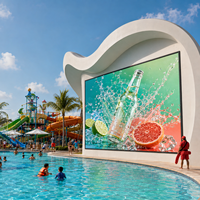 Panneau LED sans soudure haute densité P3, écran publicitaire extérieur à pas fin, étanche IP65, haute visibilité pour piscine extérieure