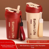 Vente en gros de tasses à café isothermes en acier inoxydable 304, gobelets pratiques, thermos avec corde