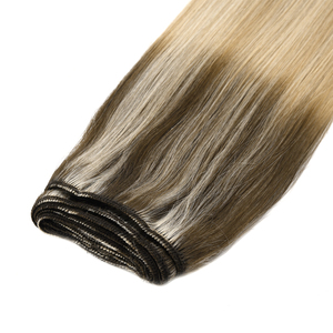 Extensiones de cabello humano K.SWIGS Straight T8-24 P60, 100% virgen Remy, cutícula alineada, sin costuras, suaves, para uso diario o fiestas, con trama cosida a mano. - Product Image 1