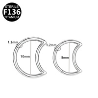 Perhiasan Tubuh Titanium Getta G23 - Anting Hidung Septum Moon Clicker Seksi dengan Batu Zirkon untuk Pernikahan - Standar ASTM F136