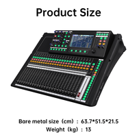 NOUVEAU T-24 Mixeur audio numérique professionnel 24 canaux, console de son numérique à écran tactile métallique de 7 pouces pour la scène et la diffusion en direct