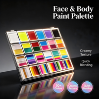 Vente directe fournisseur – Kits de peinture professionnelle lavable pour visage et corps, 24 couleurs, à base de plantes naturelles, activée par l'eau, non toxique