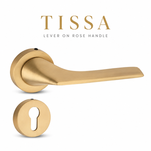 TISSA คันโยกแบบด้านโบราณพร้อมหัวจับทองเหลืองแท้สำหรับประตูภายในห้องครัวและห้องน้ำ ดีไซน์ทันสมัย ติดตั้งง่าย - Product Image 1