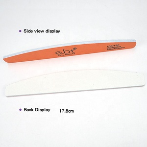 Benutzer definiertes Logo Half Moon <span class=keywords><strong>Zera</strong></span> Hochwertige Orange Emery Board Professional 80/80 Nagel feile 100/180 - Product Image 5