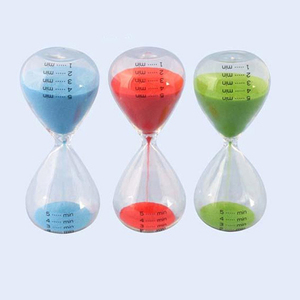 Usine pas cher petit verre clair soufflé à la bouche 5 minutes Art déco sablier écologique rouge/bleu/vert couleurs de sable personnalisables - Product Image 2