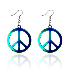 Orecchini Pendenti in Acciaio Inossidabile dal Design Esagerato per Donne, Orecchini a Gancio Anti-Guerra e Pace, Gioielli da Festa e Regali - Product Image 1