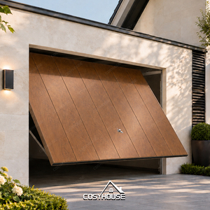 Porte de garage moderne en aluminium monobloc, à ouverture basculante, pour villa de luxe, projet résidentiel, fabrication sur mesure OEM - Product Image 1