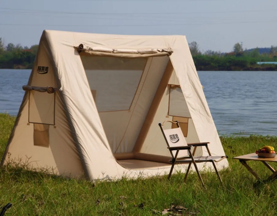 Barraca de acampamento com feixe de ar Ginloe para 4 homens barraca de ar inflável grande