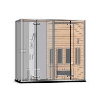 Sauna Comercial SG108L/R para 2 Personas, Sauna de Infrarrojos Lejanos, Sauna de Vapor Seco Eléctrica de Madera Sólida para Hoteles, Villas y Proyectos de Bienestar