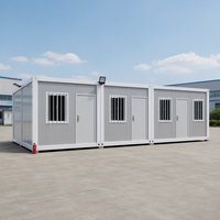 Rumah Kontainer Prefabrikasi Mewah SKYLINE Dijual, Struktur Baja Flat Pack, Panel Sandwich, Rumah Kantor Modular