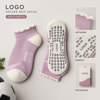 Chaussettes de football antidérapantes Blush Lavender, montantes à la cheville, pour le match sur le terrain, ajustement sûr, fines, personnalisables, commande sur mesure, approbation de l'ajustement