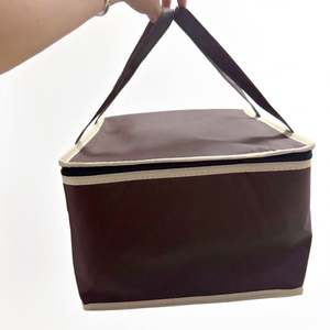 Custom Large Size Reusable Foldable Non-Woven Grocery Bags <b>Insulated</b> Food Delivery Cooler Bag for Cake Grocery - Product Image 3