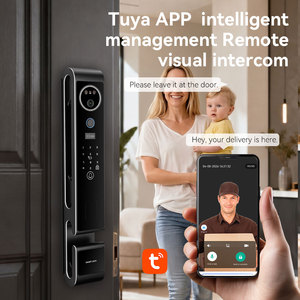 Cerradura Inteligente Qleung S666 de Aleación de Aluminio con Huella Dactilar <span class=keywords><strong>3D</strong></span>, Contraseña/Tarjeta de Acceso, Videollamadas y Control por Aplicación Tuya - Product Image 4