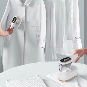 110V 220V 1100w Portable 2 en 1 Design LED Affichage Blanc et 3 Vitesses Handy Steamer <span class=keywords><strong>ou</strong></span> Flat Iron Handheld Steamer - Product Image 3