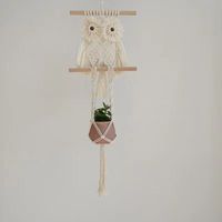Décoration murale en macramé en coton fait main, hibou décoratif, porte-plante en macramé pour la décoration de la maison, art
