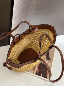 Bolso Tote Grande de Piel Sintética con Diseño Exclusivo para Mujer, Novedad de Verano, Tejido con Costuras, Bolso de Mano para Vacaciones en la Playa, Bolsos de Moda - Product Image 4
