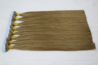Extensions de cheveux humains 100% naturels, lisses, à bandes invisibles, de haute qualité, cheveux vierges, bandes bleues, 16 pouces, P # 6-8 4x1cm