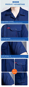 Tenue <span class=keywords><strong>de</strong></span> <span class=keywords><strong>travail</strong></span> d'usine respirante et confortable unisexe pour la construction – Été - Product Image 4