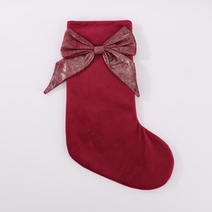 Chaussettes de Noël 2027 en velours tricoté avec nœud, joli sac pour bonbons, décoration de cheminée et d'arbre - Product Image 6
