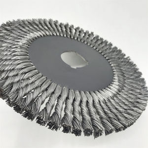 Sikat roda putar baja tahan karat kawat baja karbon No MOQ ukuran kustom untuk memoles dan menghilangkan karat - Product Image 5