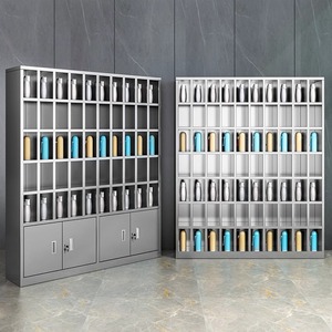 Estante para vasos de agua de acero inoxidable, 5 pisos, tipo rectangular, soporte de almacenamiento para oficina, fábrica, sala de descanso - Product Image 2