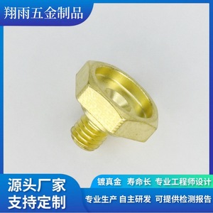 Custom <b>Copper</b> Internal Hex <b>Screws</b> And Plugs 20mm Max Diameter Turning Machining Finishing Accuracy - Product Image 2
