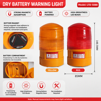 Lampu Peringatan LED Bertenaga Baterai dengan Dudukan Magnetik, Kecerahan Tinggi, Lampu Sinyal Berkedip IP65 untuk Keamanan Jalan