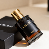 Bouteilles de parfum en verre cylindriques de haute qualité, design simple, 30 ml, 50 ml, 100 ml, avec couvercle doré