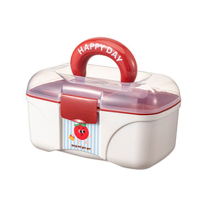 Children's Hair Accessory Storage Box With Handle Rectangular Partitioned Organizer For Kids Desktop Use - Product Image 1