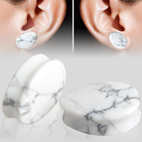 Plugs d'oreille en pierre précieuse naturelle en forme de goutte d'eau, dilatateurs d'oreille évasés, écarteurs d'oreille en pierre de cristal, bijoux de piercing pour modification corporelle
