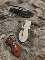 MIA DIVA Nouveauté Sandales pour femmes de luxe ethniques ornées de pierres pour les vacances d'été à la plage