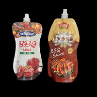 Emballage en plastique aluminium de qualité alimentaire personnalisé pour Ketchup ail pâte de tomate support bec barbecue sauce pochette pour aliments pour animaux de compagnie
