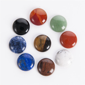 Vente en gros, cabochon lisse poli de 25mm à dos plat, bande rouge, agate, pierre de souci, pierre précieuse pour la fabrication de bijoux - Product Image 1