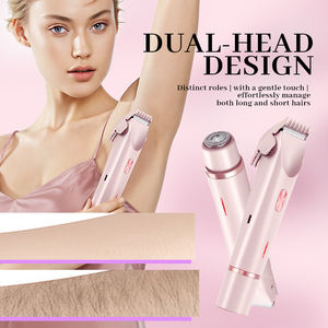 Usb Opladen Draagbare Ipx7 Waterdichte Vrouwen Dubbele Elektrische Scheerapparaten, Voor Bikini, Wenkbrauwen, Gezicht, Benen & Oksels - Product Image 1