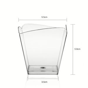 Vasos Cuadrados para Aperitivos, Diseño Nuevo, 3.5 oz, Vasos Transparentes de Plástico para Postres con Cucharas de Degustación para Fiestas y Bodas, Venta al Por Mayor - Product Image 2