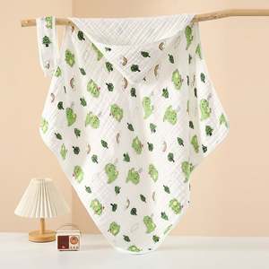 Children's Muslin Coral Soft Baby Shower Bath Towel Thickened <b>Blanket</b> With Hood for Kids - Product Image 1