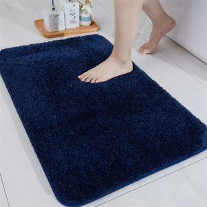 Luxury Soft <strong>Navy</strong> Tufted Washable Bathroom Runner <strong>Mat</strong> Water Absorbent Anti Slip Polyester <strong>Bath</strong> Floor <strong>Mat</strong> for Elderly Home Hotel - Product Image 1