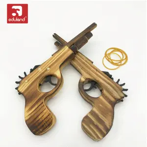 Klassische Gummiband Pistole Montessori Rollenspiel Holz Shooter Gun Toy Für Erwachsene Kinder Feiertage Geschenk Holz Gun Toy