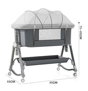 Berceau portable pliable réglable en hauteur pour nouveau-nés et tout-petits, <span class=keywords><strong>lit</strong></span> de bébé, <span class=keywords><strong>lit</strong></span> de voyage portable avec moustiquaire - Product Image 5