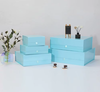 Boîte cadeau pliante magnétique bleue personnalisable, nouvelle conception, emballage en papier, boîte cadeau pliante magnétique pour l'emballage de tasses/tasses à café