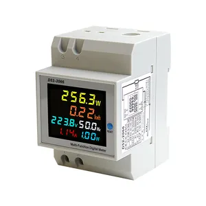 مقياس ذكي بشاشة 6IN1 Din Rail AC Monitor عامل الطاقة الحالي الجهد النشط KWH مقياس تردد الطاقة الكهربائية